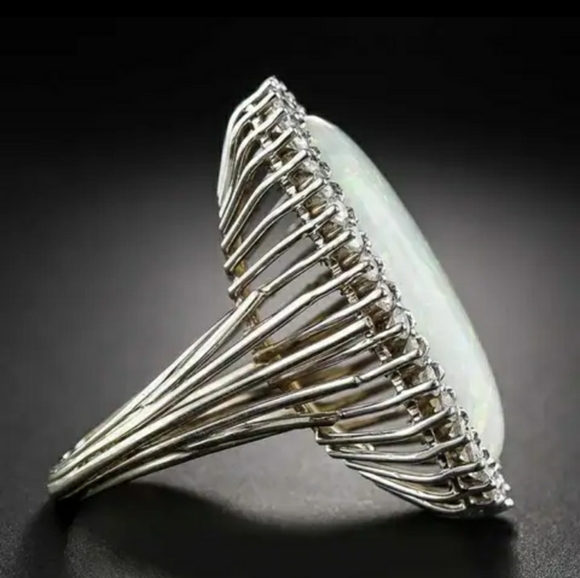 New Silver Fire Opal Ring - Picture 5 of 6